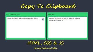 Copy Text to Clipboard using HTML, CSS & JS - @CodeSmoker