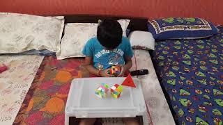 Pranav solving multiple Rubik's cube..Amazing