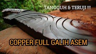 Membuat golok copper cacah tulang dari per mobil bekas full galih asem #goloktebaspaku