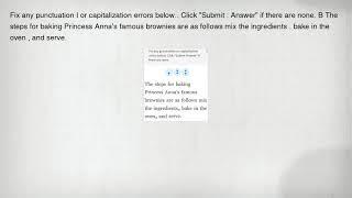 Fix any punctuation I or capitalization errors below.. Click "Submit : Answer" if there are none. B