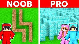 Minecraft NOOB Vs PRO: GIANT MAZE BUILD CHALLENGE!