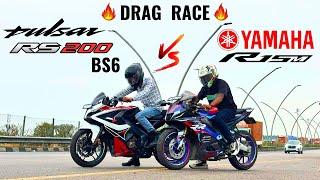 2025 Pulsar RS 200 BS6  Vs Yamaha R15 M DRAG RACE 