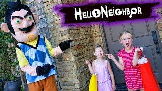 Hello Neighbor Comes to Our House With Gifts??? Tic Tac Toy XOXO Friends Toy Scavenger Hunt!