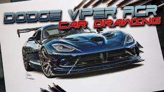 DODGE VIPER ACR Realistic Car Art Drawing | Orhan Ozvatan