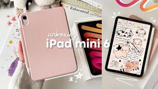  iPad mini 6 (pink) unboxing aesthetic apple pencil 2 + accessories˚⊹