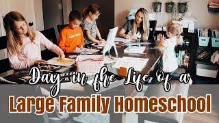 BIG FAMILY HOMESCHOOL DAY IN THE LIFE // Schedule vs. Routine // Mom of 5