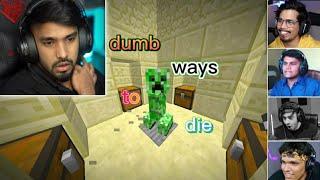 INDIAN GAMERS funny moments in Minecraft  techno gamerz, bbs, live Insaan, gamerfleet, yessmartypie