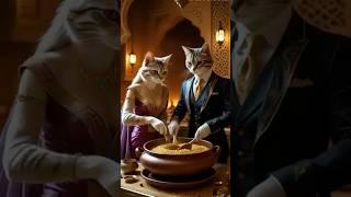 Elegant Cats Cooking Al Harees – A Taste of Emirati Tradition!