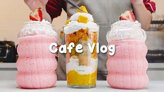 딸기의 매력적인 맛을 참을 수 없어요30mins Cafe Vlog/카페브이로그/Cafe Vlog/ASMR/Tasty Coffee#454