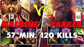 MALR1NE (DRAGON KNIGHT) Mid vs PARKER (MONKEY KING) Carry - Crazy Battle Of Pro Dota 2 Players