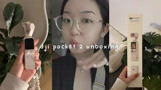 DJI Pocket 2 exclusive combo (sunset white) unboxing + accessories ⭐️ the best vlogging camera??