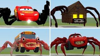 CHOO CHOO MCQUEEN VS HOUSEHEAD BUS EATER VS SCHOOLBUS EATER VS CURSED MCQUEEN in Garry's Mod!