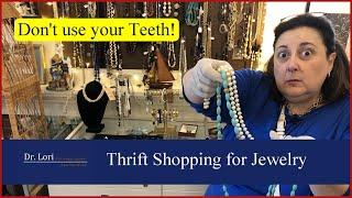 Jewelry Shopping! Monet Costume Jewelry, Logo Tags & Marks, Pearls, MCM - Thrift with Me Dr. Lori