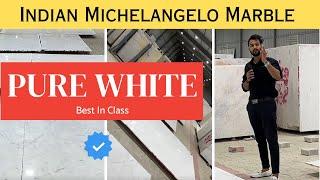 WHITE MARBLE - Bookmatch Design Look on Floor | Pure White Marble - Super White Marble | Flooring