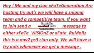 xFaTe Clan Tryouts!