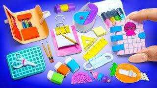 17 DIY MINIATURE SCHOOL SUPPLIES || FUN & EASY CRAFT