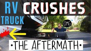 RV CRUSHES MY TRUCK ON 1st TOW! BIGGEST RV LIVING FULL TIME MISTAKE! (PT 2)