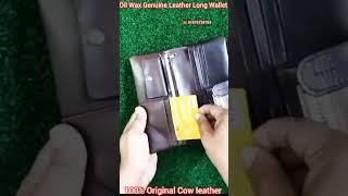 Oil Wax Genuine Leather Men’s Vintage Long Wallet #leathercraft #amazon #menswallet