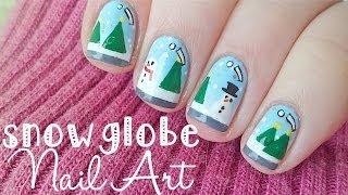 Christmas Snowglobe Nail Art
