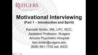 Motivational Interviewing - Part 1: Introduction and Spirit