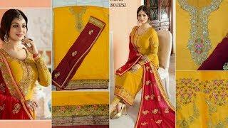 Pure Georgette with heavy work dress material