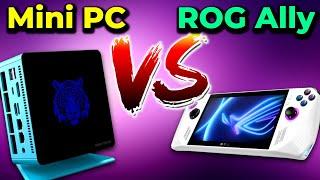 What Is The Difference? ROG Ally VS Mini PC | Z1 Extreme VS R7 7840HS AMD APU Handheld PC VS Mini PC