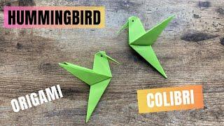 ORIGAMI HUMMINGBIRD | HOW TO MAKE PAPER HUMMINGBIRD STEP BY STEP | PAPER COLIBRI TUTORIAL PAPERBIRD