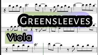 Greensleeves I Viola Sheet Music Backing Track Play Along Partitura