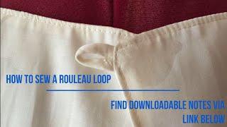 How to Sew a Rouleau Loop