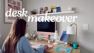 DESK MAKEOVER ️️ - iMac unboxing, aesthetic desk setup for editing YouTube videos