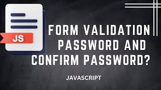 Form validation password confirm password