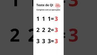 Complete o desafio com as operações neste teste de QI #desafíos #matematica #logica #passatempo