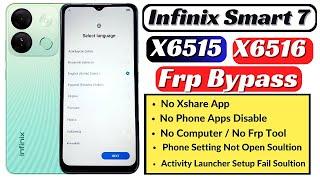 Infinix Smart 7 Frp Bypass Android 12 2024 | Infinix X6516 X6515 Gmail Account Bypass without pc