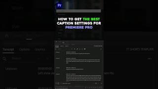 How to get the BEST Caption Settings for Premiere Pro!  #premierepro #tutorial #kylerholland