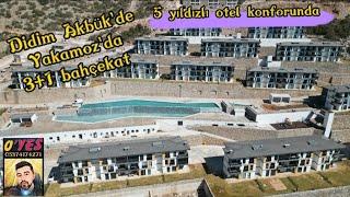 Ege'nin incisi Didim Akbük Yakamoz'da 5 yıldızlı otel konforunda 3+1 bahçekat köşe pozisyon daire