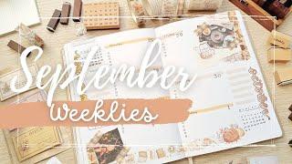   September 2023 Weeklies | Plan with me | Bullet Journal Setup - Cozy fall