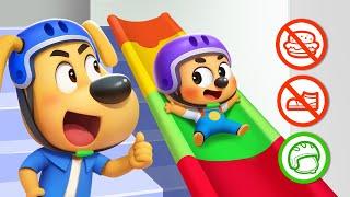 Stair Slide Adventure | Fun Story | Safety Rules for Kids | Sheriff Labrador