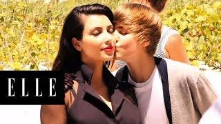 Justin Bieber and Kim Kardashian | Behind the Scenes | ELLE