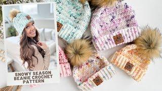 Easy Snowy Season Beanie Crochet Pattern - Beginner Friendly!