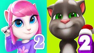 MY TALKING ANGELA 2 VS MY TALKING TOM 2 ANDROID/iOS GAMEPLAY