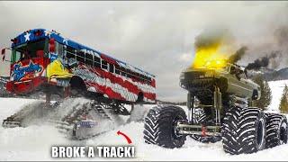 Monster Max Gets STUCK! Can The Freedom Bus Recover Him?? (Snowed In EP 4)