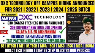 DXC Technology Mass Hiring 2025 | 209 Openings | Off Campus Drive 2023, 2024, 2025 Batch | Freshers