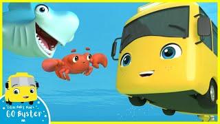 Baby Shark Family - Playing in the Ocean | Go Buster | Baby Cartoons | Kids Videos | ABCs and 123s