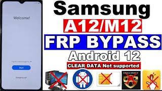 Samsung M12/A12 FRP Bypass Android 12  CLEAR DATA Not supported Without Pc 2023 /Google Account Lock