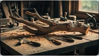 Impromptu Making a Coffee Table from Discarded Tree Branches, Old Carpenter Surprises Everyone