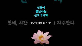 인연이 끝났다는 신호 3가지 #지혜나무