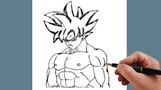 Easy Drawing Tutorial Goku Ultra Instinct full bodyGoku Drawing Ultra Instinct