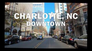 Charlotte, NC - Driving downtown 4K