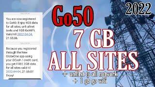 Go50 / 5 GB DATA ALL SITES / 7 GB DATA ALL SITES / GLOBE PROMOS 2022 / GLOBE ONE APP / XtiansTrip