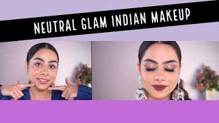 Neutral Glam Indian Makeup 🫣 Har dress ke sath jaata h. || Neutral Glam Indian MAKEUP || #eyelook